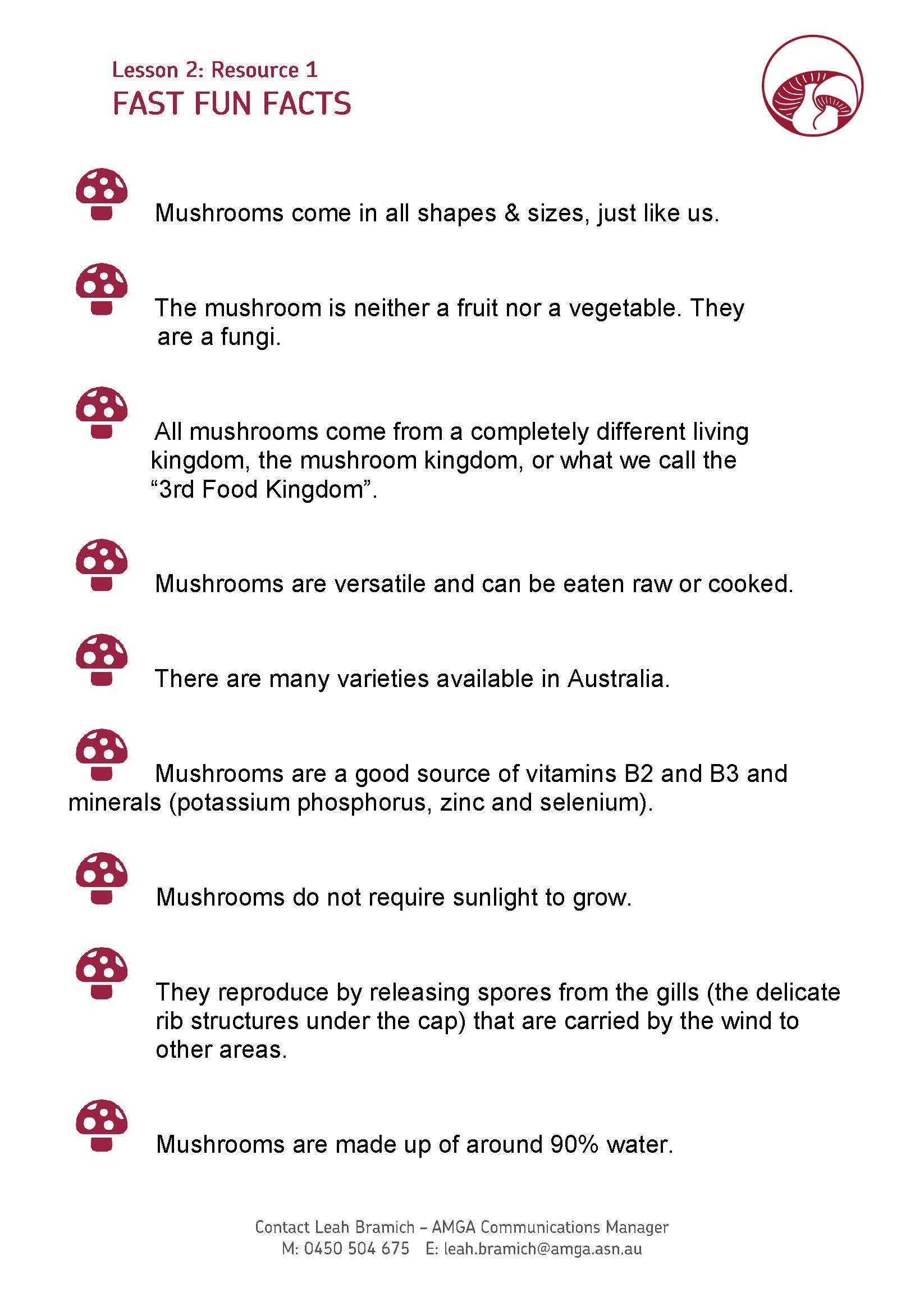 Lesson Plans - Australian Mushroom Growers