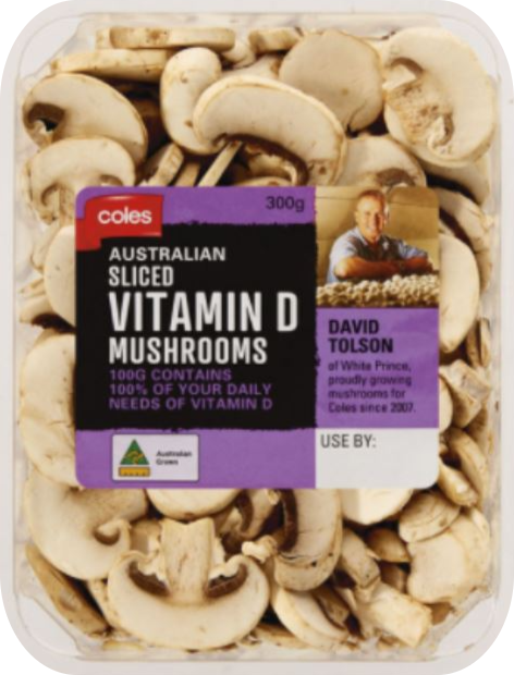 Coles vitamin D mushrooms