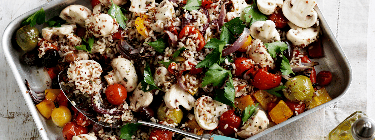 Mushroom, rice & quinoa salad recipe