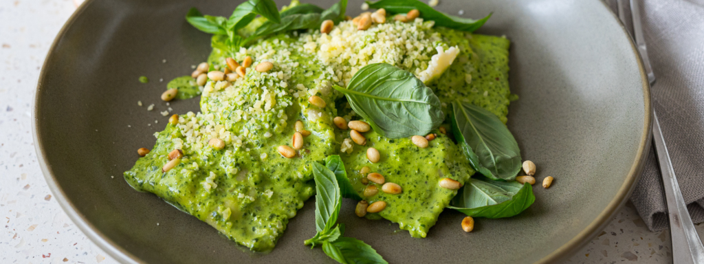 Pesto Mushroom Ravioli - Australian Mushroom Growers