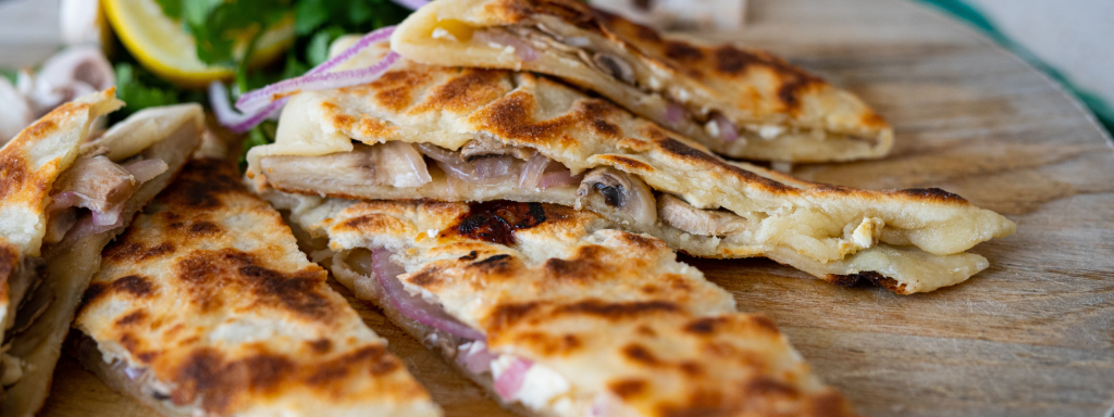 Mushroom & Feta Gozleme - Australian Mushroom Growers